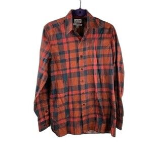 JC#RT Size Medium Mens Plaid Red Shirt Long Sleeve